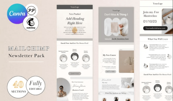 Elevate Your Email Marketing: 40 Mailchimp & Canva Templates