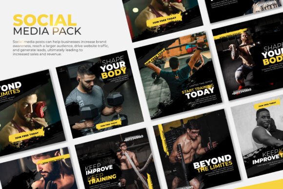 Elevate Your Feed: Gym Social Media Design Templates