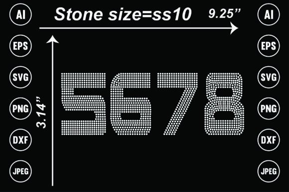 Number Rhinestone Templates: Creative Design Assets