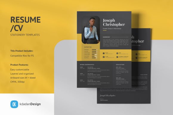 Resume/CV PSD Design Templates Vol 160: A Modern Edge for Job Seekers
