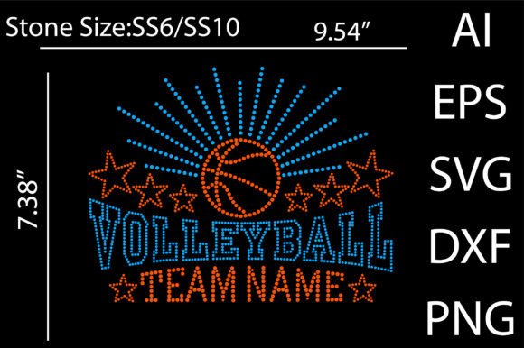 Sparkle on the Court: Designing with Volleyball Rhinestone Templates