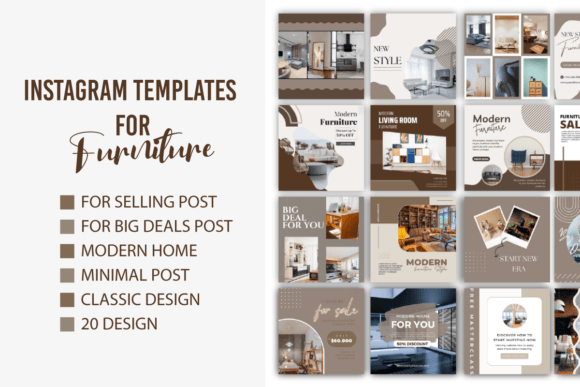 Streamline Your Feed: 20 Instagram Templates for Furniture