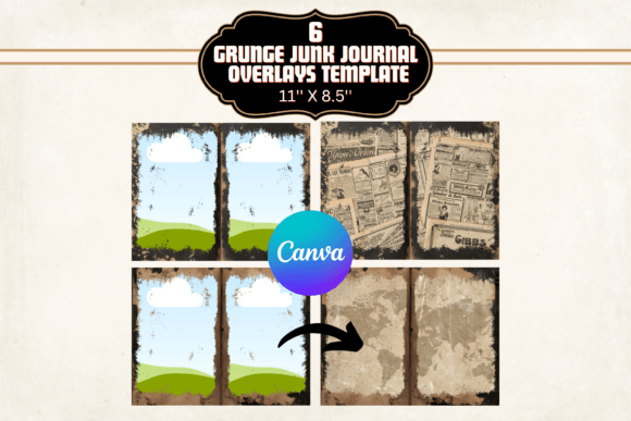 Unlock Creative Textures with Grunge Junk Journal Canva Templates